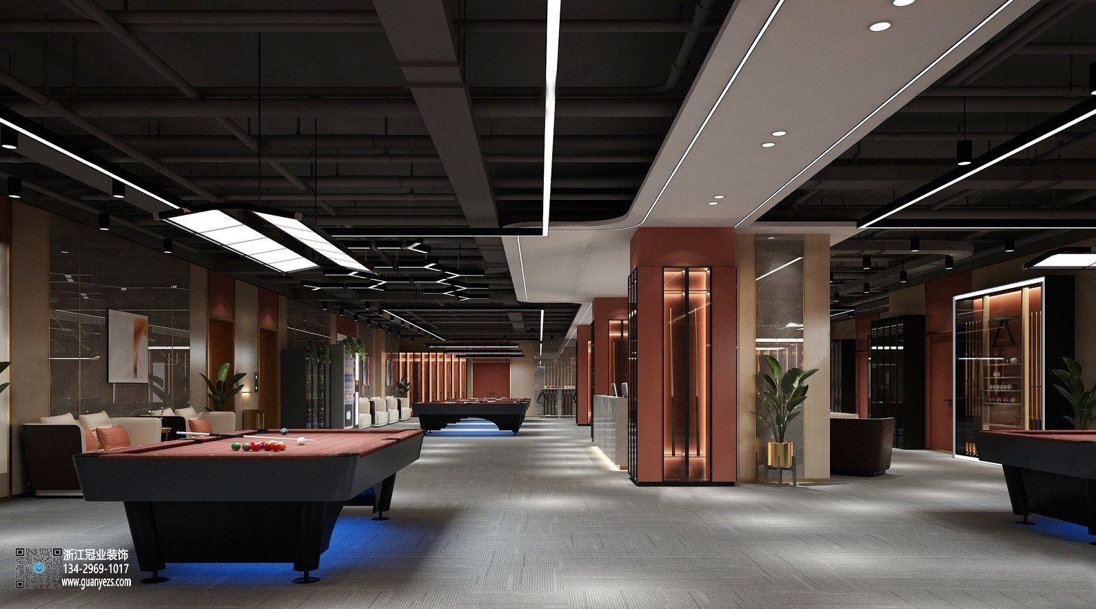 杭州臺(tái)球俱樂部裝修