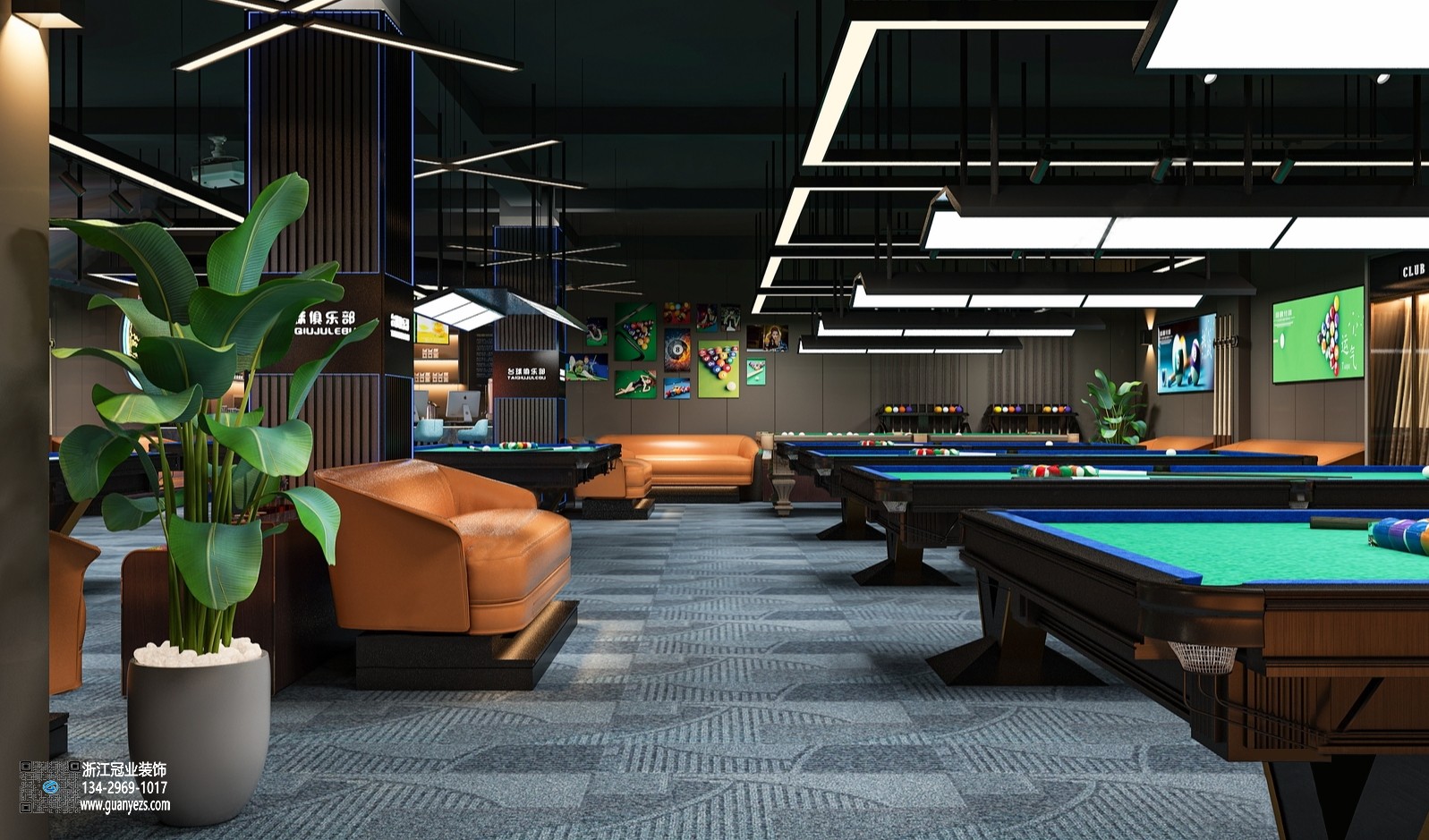 杭州臺(tái)球俱樂部裝修
